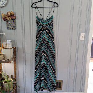 Striped Maxi Dress with Tie Back